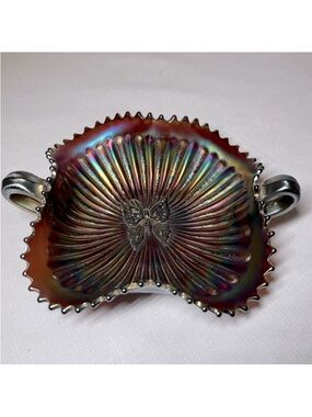 Antique NORTHWOOD Carnival Nappy Dish. Candy. Trinkets. Pickles.